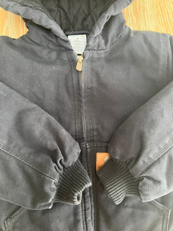 Carhartt Canvas Insulated Black Jacket Age 4