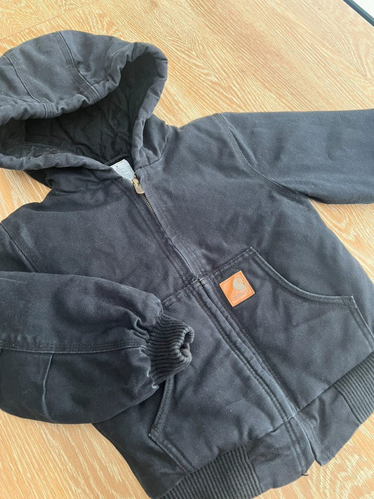 Carhartt Canvas Insulated Black Jacket Age 4