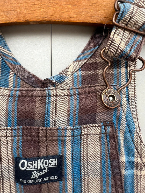 Oshkosh Brown Check Dungarees 9M