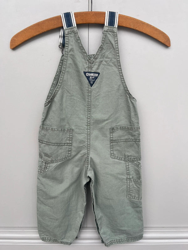 Oshkosh Sage Green Cargo Dungarees 18M