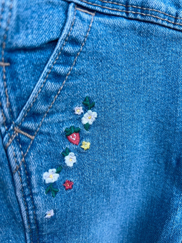 Oshkosh Floral Denim Dungarees 12M