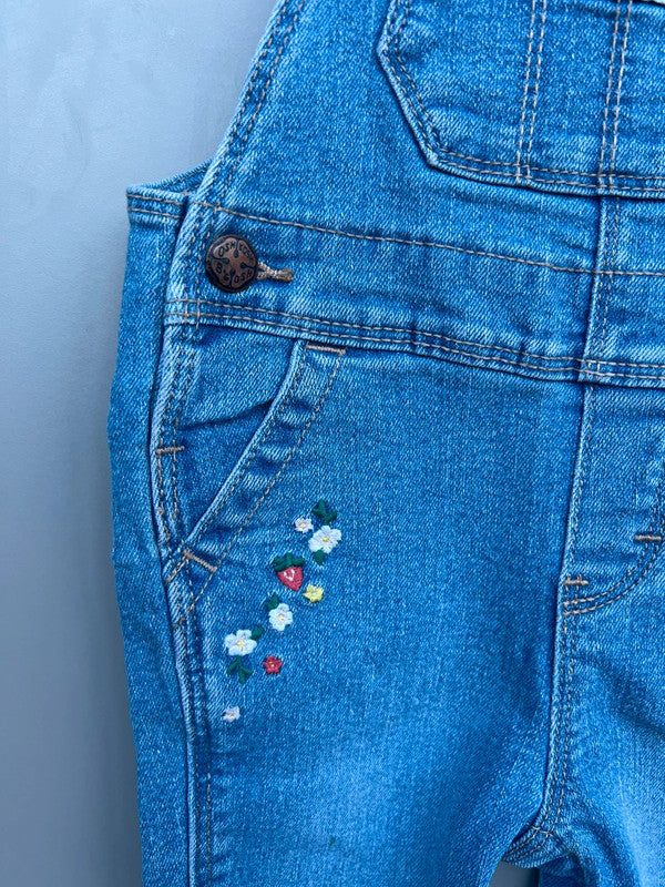 Oshkosh Floral Denim Dungarees 12M