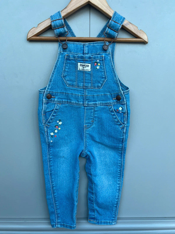 Oshkosh Floral Denim Dungarees 12M