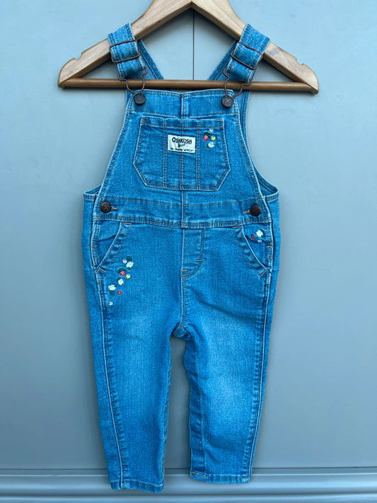 Oshkosh Floral Denim Dungarees 12M