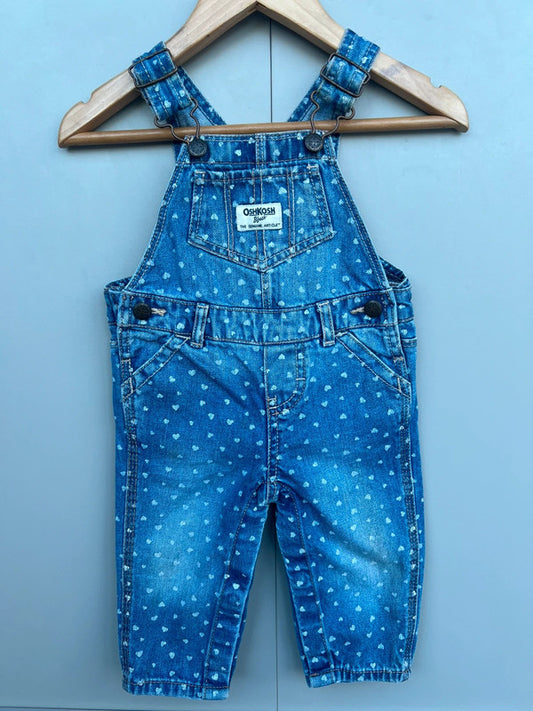 Oshkosh Heart Denim Dungarees 9M
