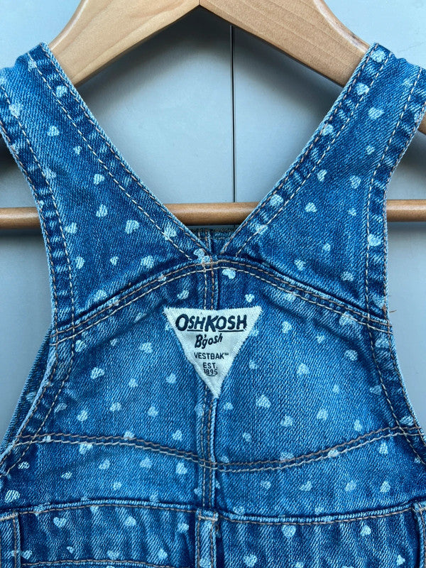 Oshkosh Heart Denim Dungarees 9M