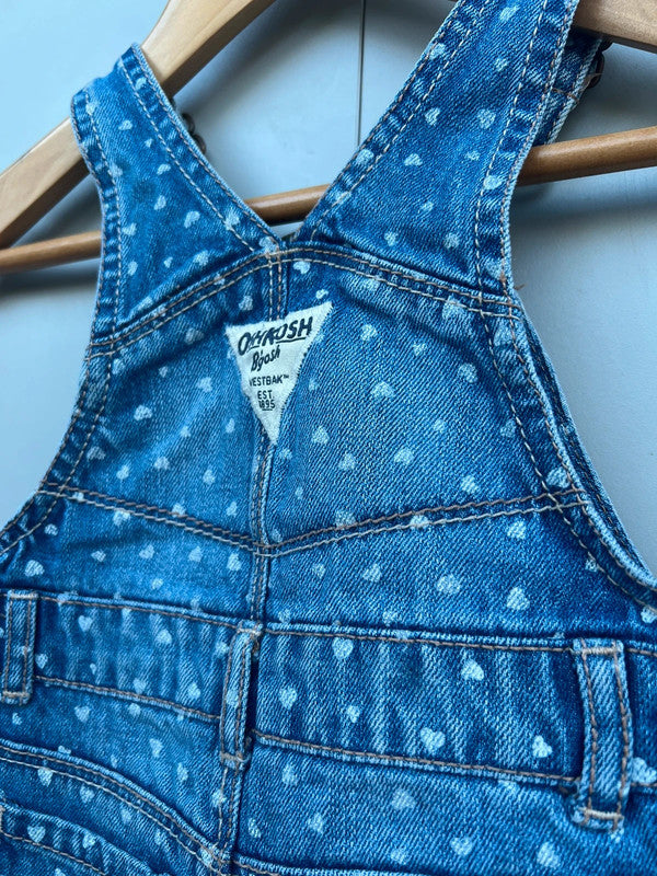 Oshkosh Heart Denim Dungarees 9M