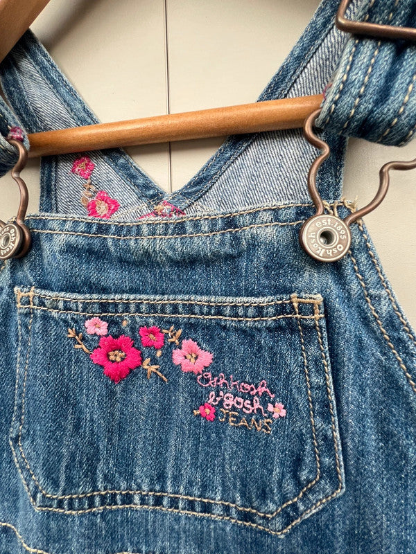 Oshkosh Vintage Denim Floral Dungarees 24M