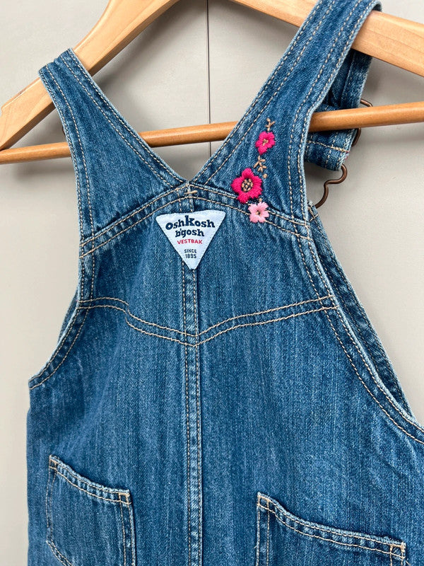 Oshkosh Vintage Denim Floral Dungarees 24M