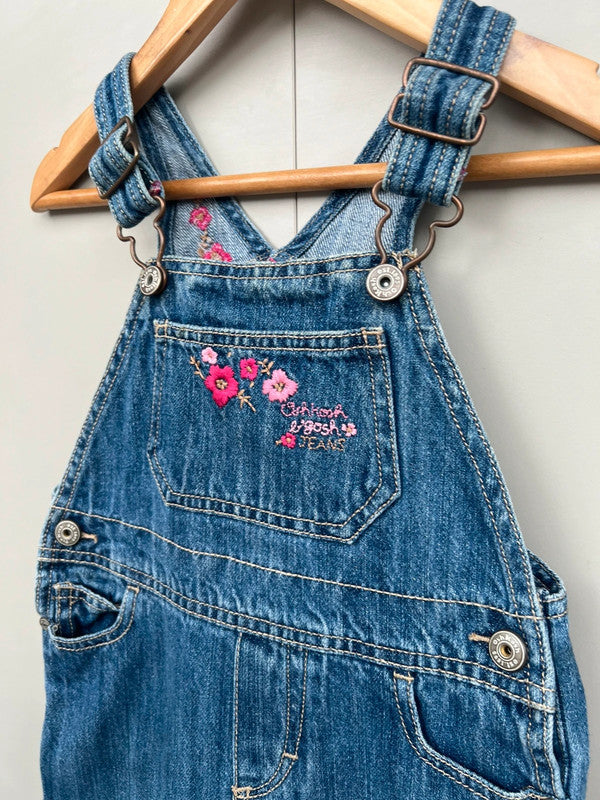 Oshkosh Vintage Denim Floral Dungarees 24M