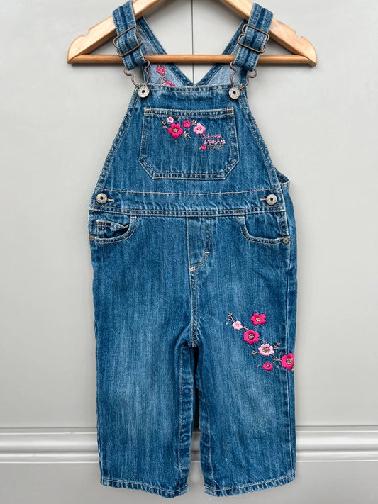 Oshkosh Vintage Denim Floral Dungarees 24M