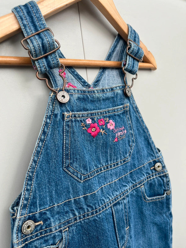 Oshkosh Vintage Denim Floral Dungarees 24M