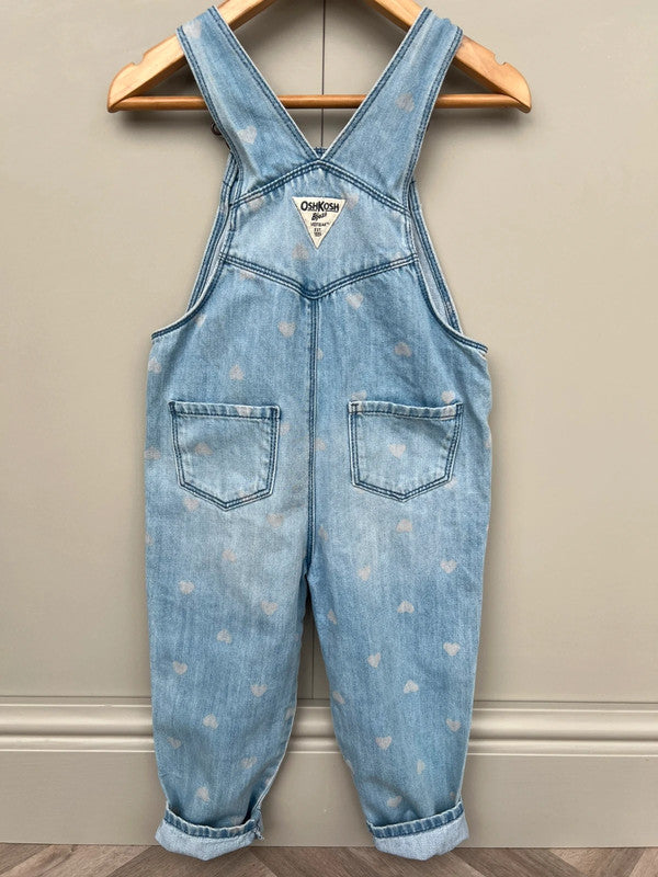 Oshkosh Heart Denim Dungarees 4T