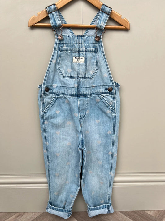 Oshkosh Heart Denim Dungarees 4T