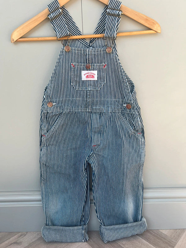 Round House Navy Striped Dungarees 5 Years