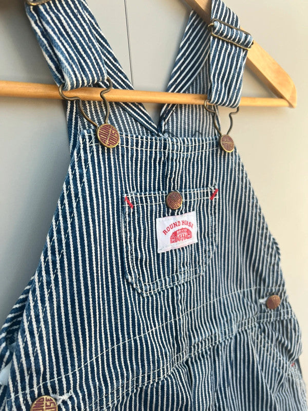 Round House Navy Striped Dungarees 5 Years