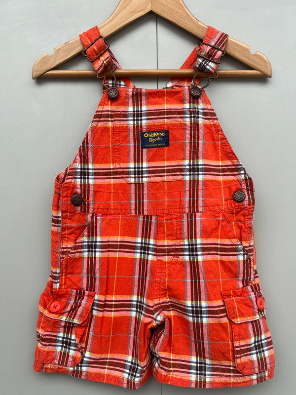 Oshkosh Check Shortall Dungarees 12M