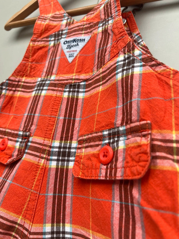 Oshkosh Check Shortall Dungarees 12M