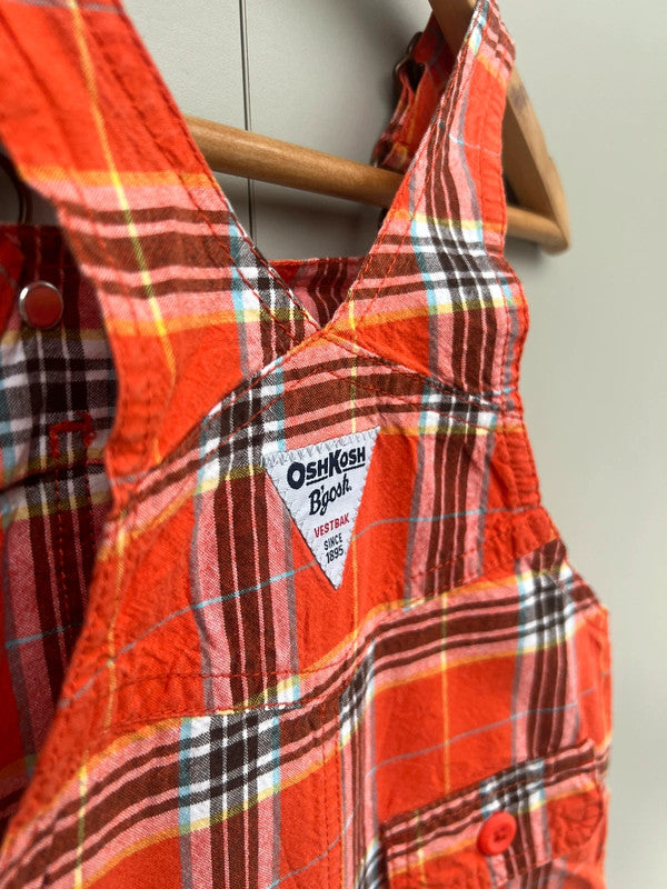 Oshkosh Check Shortall Dungarees 12M