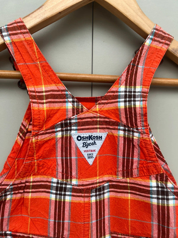 Oshkosh Check Shortall Dungarees 12M