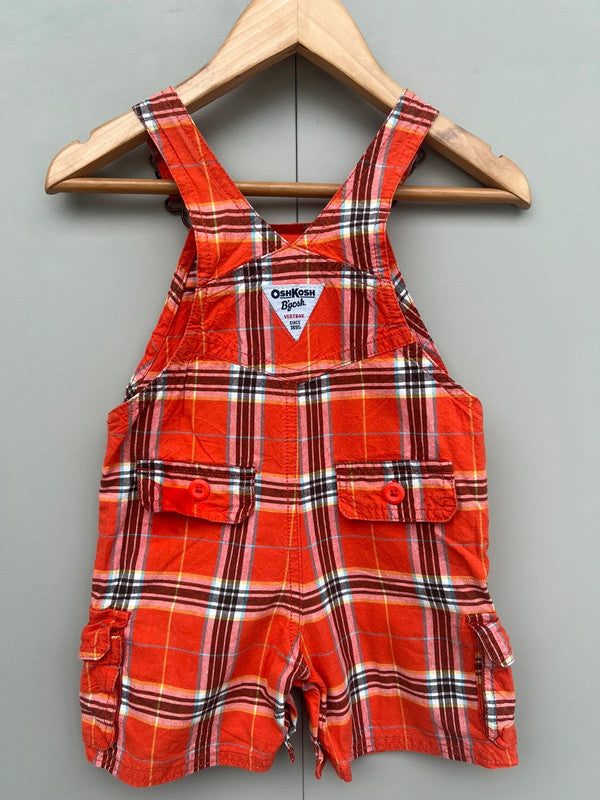 Oshkosh Check Shortall Dungarees 12M