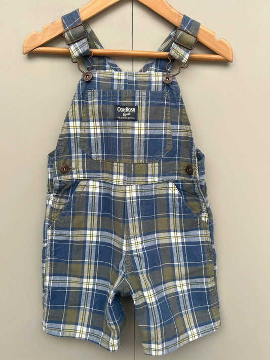 Oshkosh Olive Check Dungarees 24M