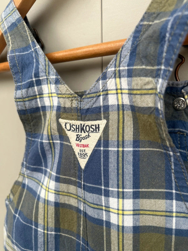 Oshkosh Olive Check Dungarees 24M