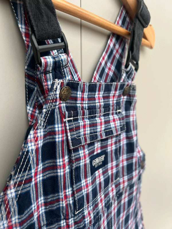 Oshkosh Vintage Check Shortall Dungarees 18M