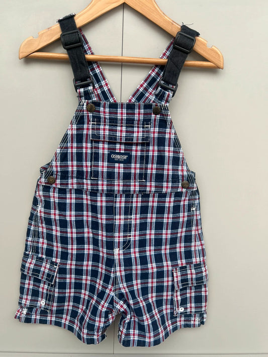 Oshkosh Vintage Check Shortall Dungarees 18M