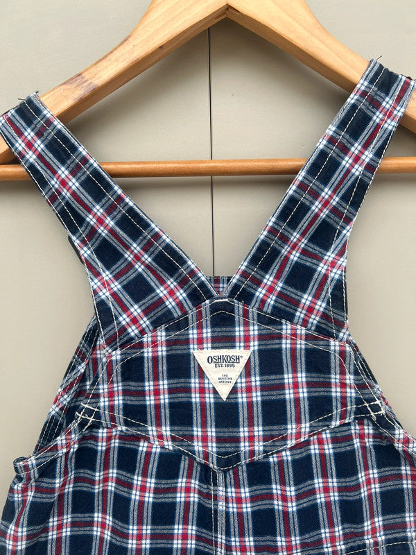 Oshkosh Vintage Check Shortall Dungarees 18M