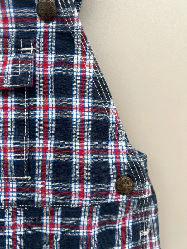 Oshkosh Vintage Check Shortall Dungarees 18M