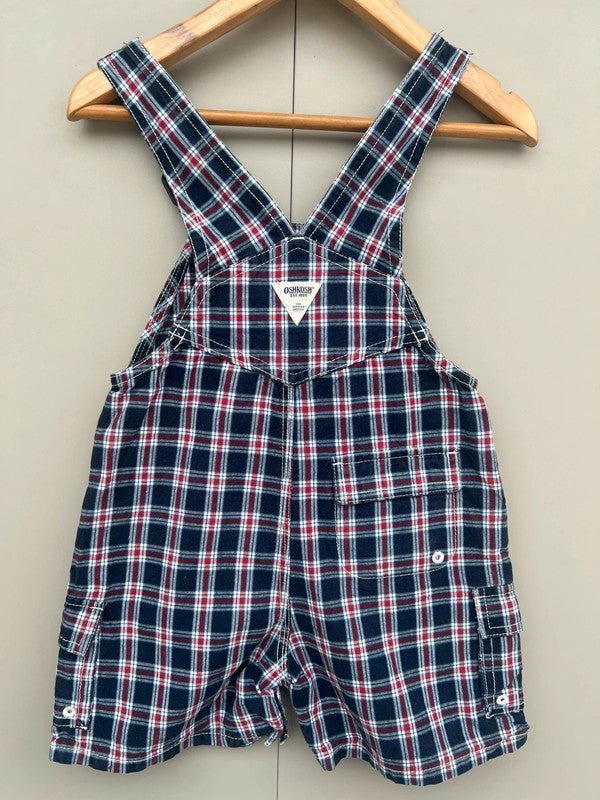 Oshkosh Vintage Check Shortall Dungarees 18M