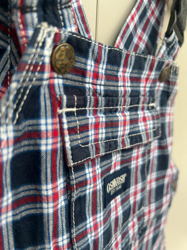 Oshkosh Vintage Check Shortall Dungarees 18M