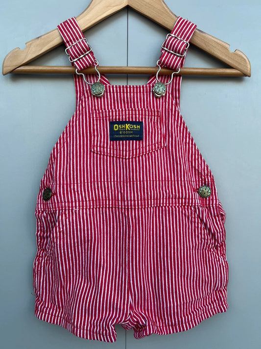Oshkosh Vintage Hickory Shortall Dungarees 12M
