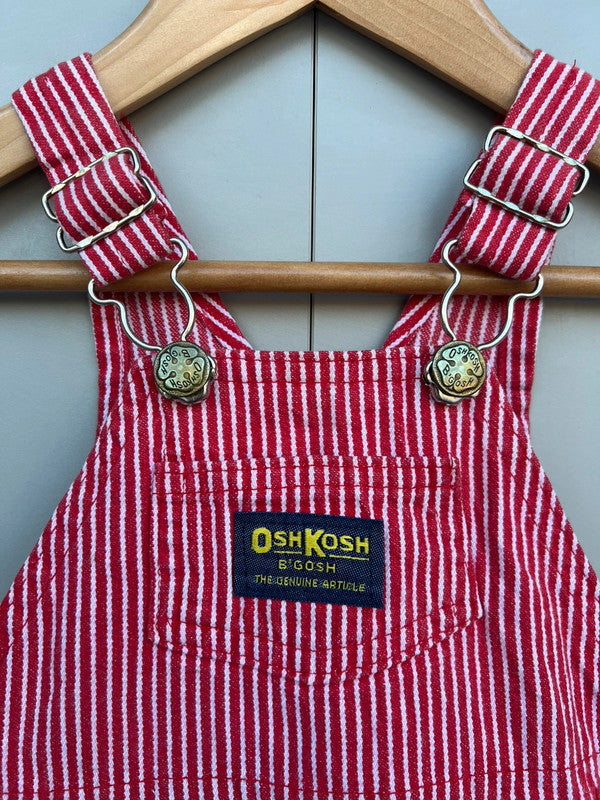 Oshkosh Vintage Hickory Shortall Dungarees 12M