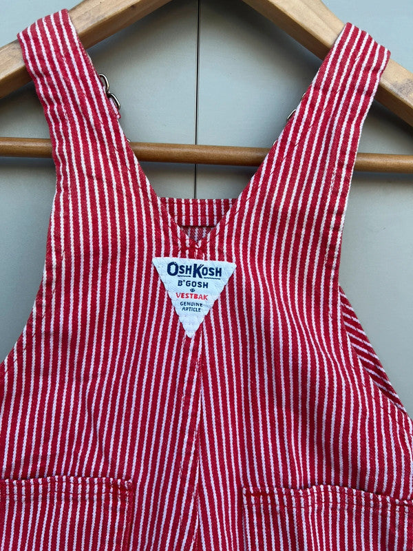 Oshkosh Vintage Hickory Shortall Dungarees 12M