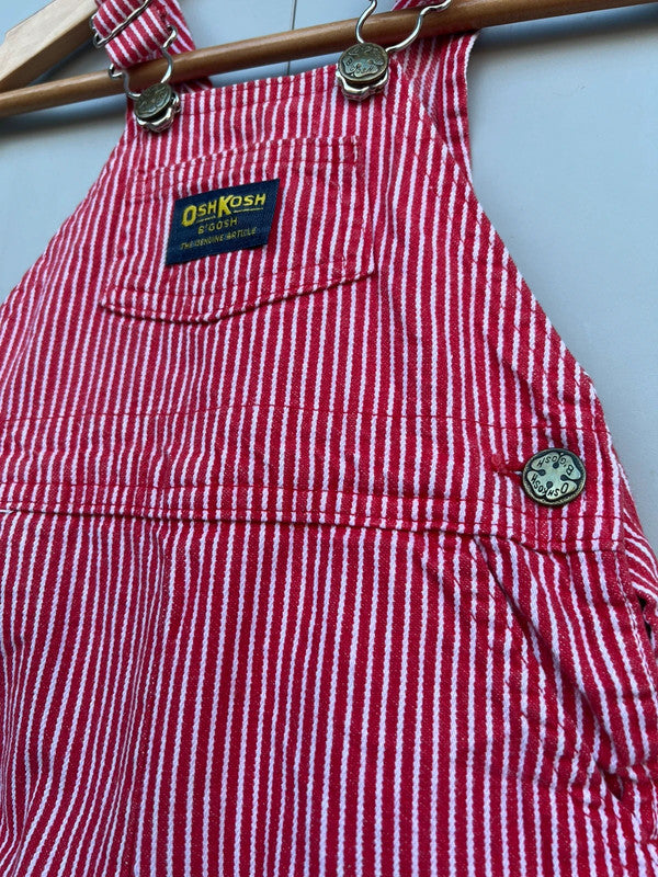 Oshkosh Vintage Hickory Shortall Dungarees 12M