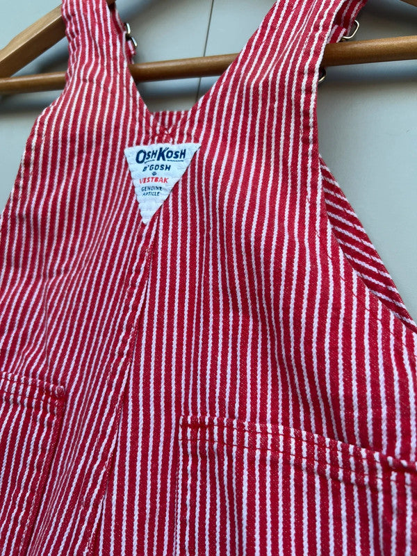 Oshkosh Vintage Hickory Shortall Dungarees 12M