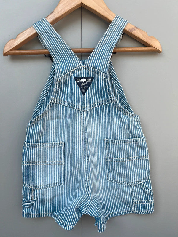 Oshkosh Hickory Washed Shortall Dungarees 12M