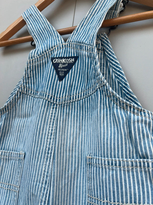 Oshkosh Hickory Washed Shortall Dungarees 12M