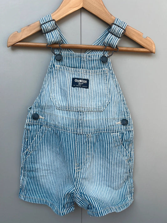 Oshkosh Hickory Washed Shortall Dungarees 12M