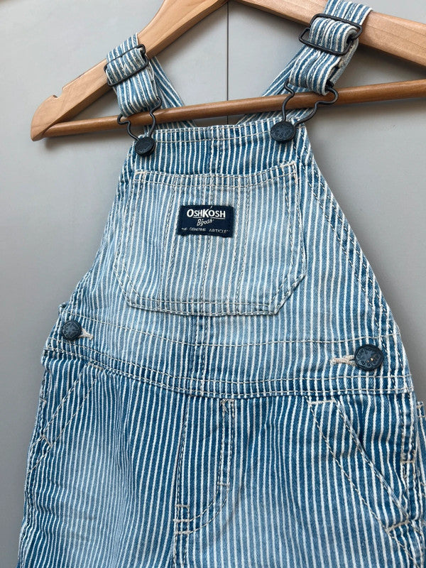Oshkosh Hickory Washed Shortall Dungarees 12M