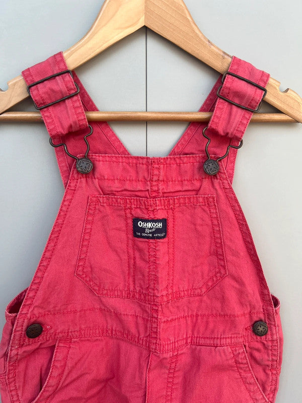 Oshkosh Red Shortall Dungarees 4T