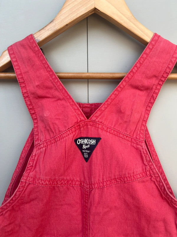 Oshkosh Red Shortall Dungarees 4T