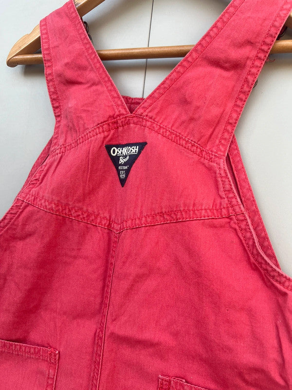 Oshkosh Red Shortall Dungarees 4T
