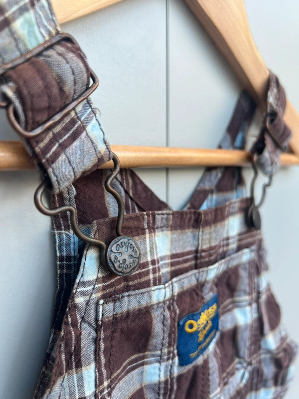 Oshkosh Brown Check Shortalls 12M