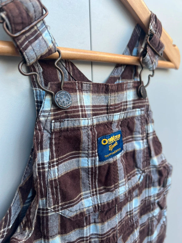 Oshkosh Brown Check Shortalls 12M