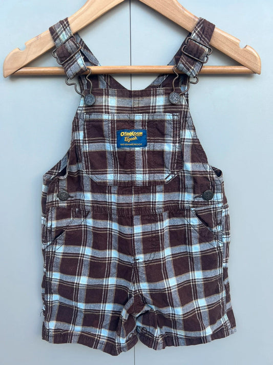 Oshkosh Brown Check Shortalls 12M
