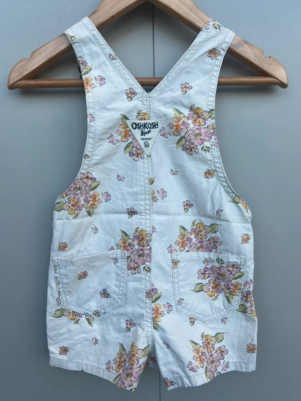Oshkosh Floral Shortall Dungarees 12M