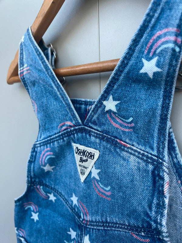 Oshkosh Denim Stars Shortall Dungarees 2T